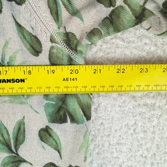 J. Jill Green Leaf Print Pullover Sweater Womens 3/4 Sleeve Stretch Size PM - Picture 7 of 12